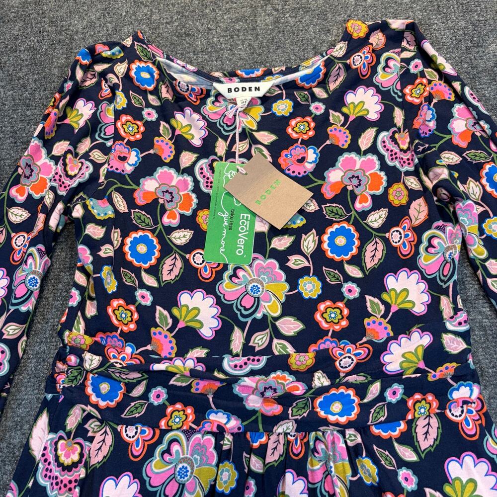 Boden Long Sleeve Floral Maxi Dress Multicolored Fit and Flare Size 6L New - Picture 3 of 9
